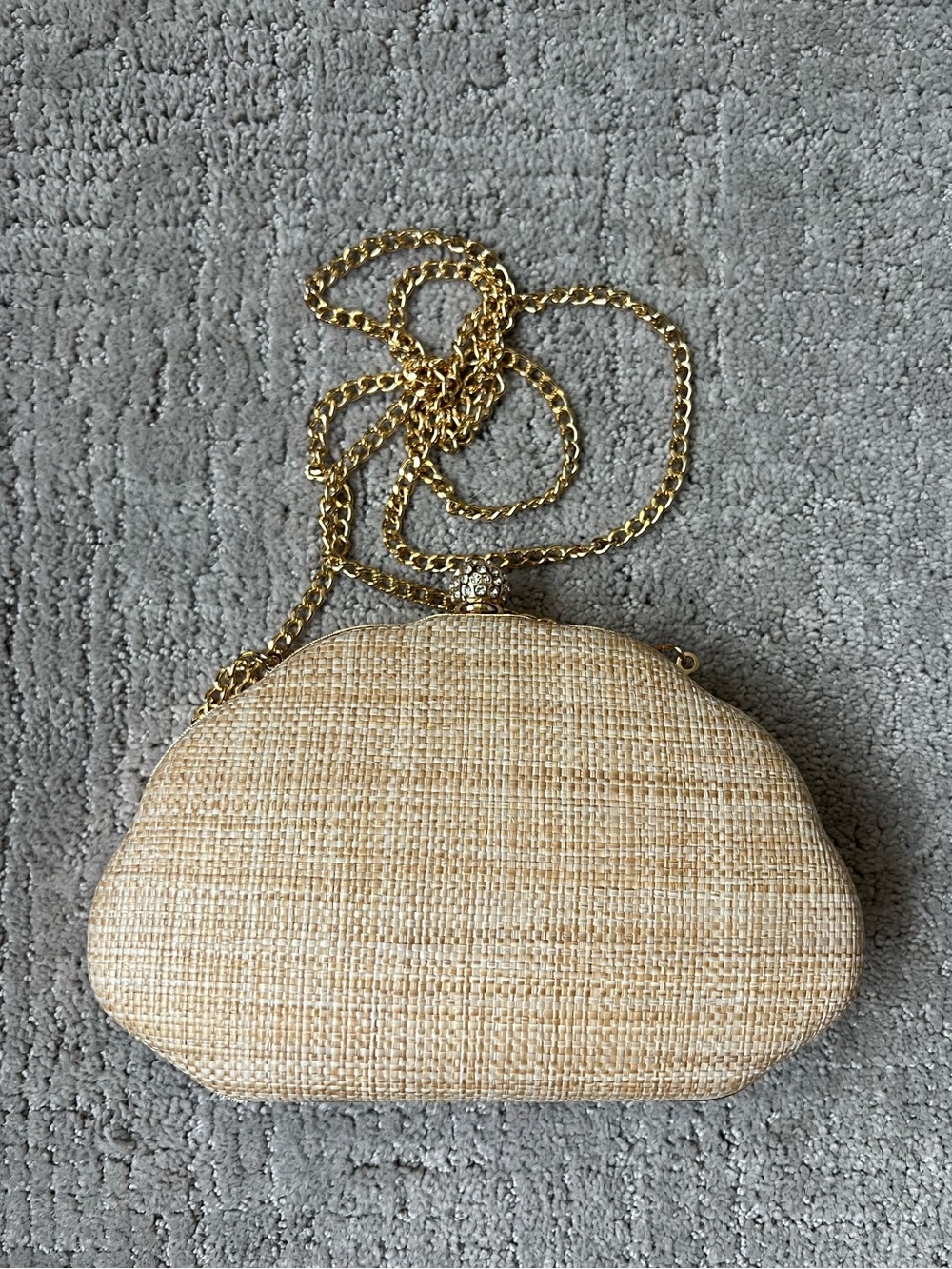 Haute Hippie Embroidered Shell Evening Bag with Gold Chain - Picture 3 of 13
